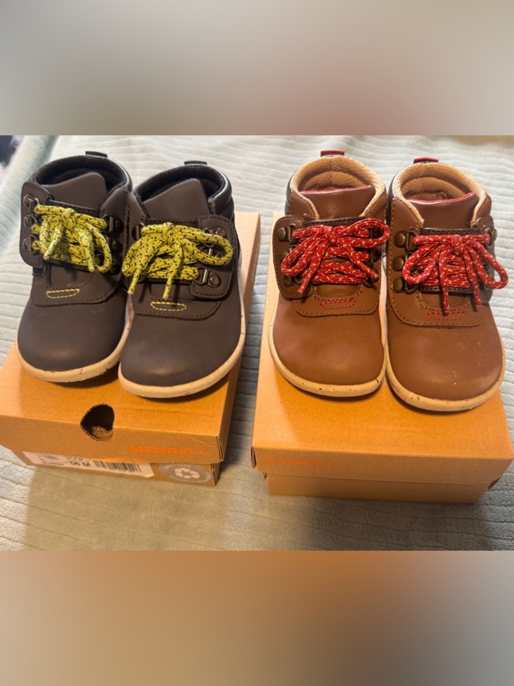 Bundle of 2 pairs of Merrell toddler boots, size 6.